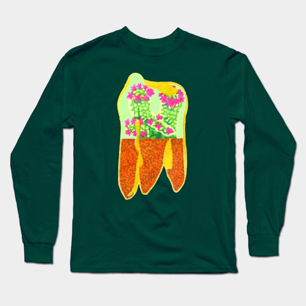 Tooth Terrarium 3 Long Sleeve T-Shirt by RaLiz